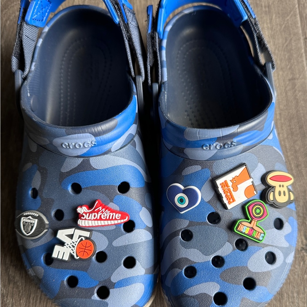 Crocs Kids Blue Camo Clogs